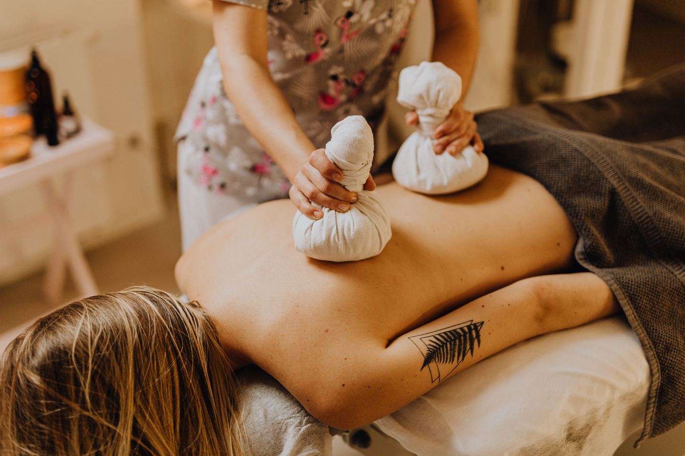 Full-body Ayurvedic massage session